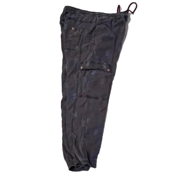 Anthropologie Cargo Jogger Pants Large Floral Print Drawstring Streetwear - Picture 6 of 11